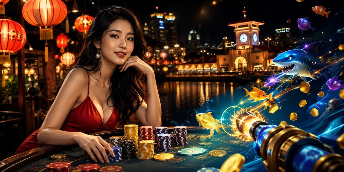Màn hình game bắn cá lung linh đèn lồng tại TP. Hồ Chí Minh về đêm